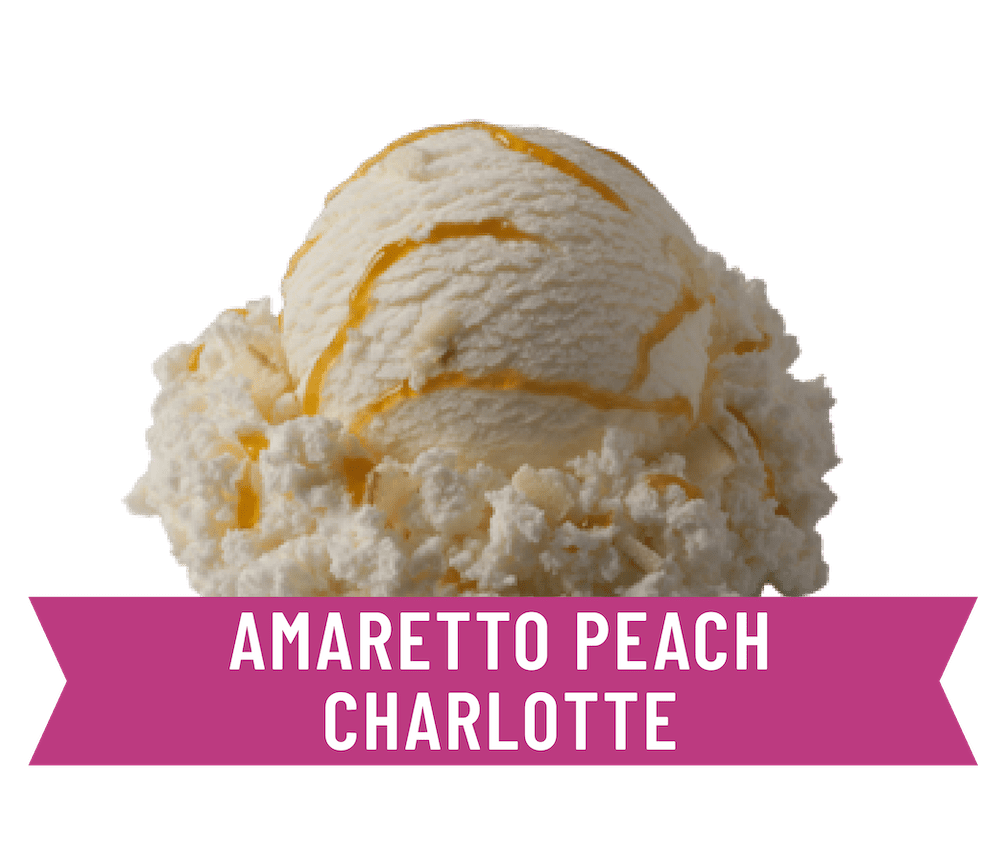premium amaretto peach charlotte ice cream