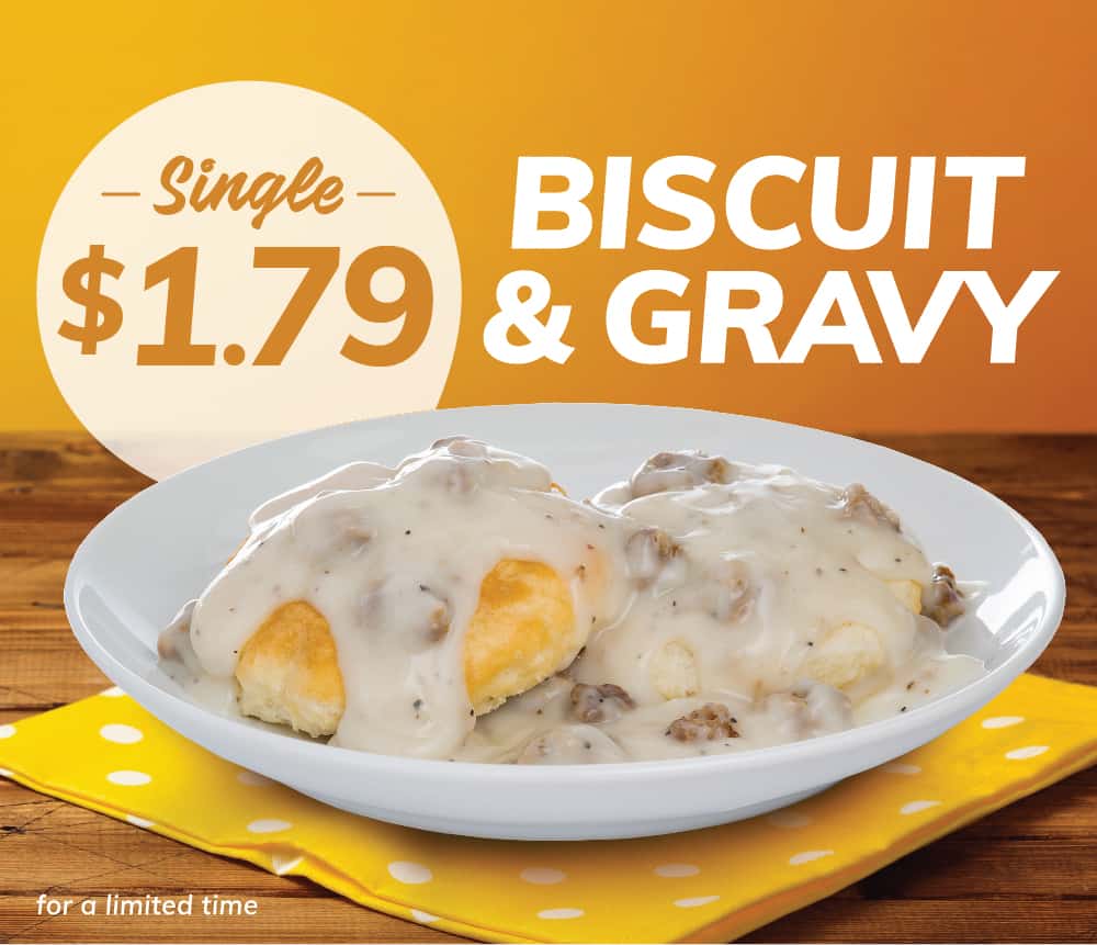 single biscuit & gravy $1.79